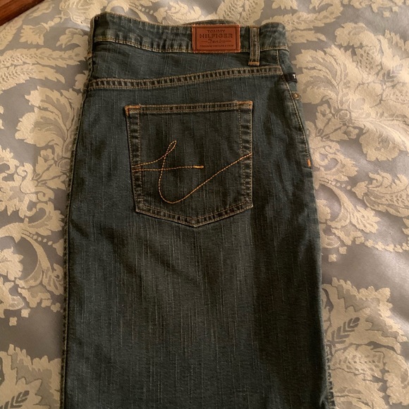 Tommy Hilfiger  denim mini skirt measures 19” across hips and 19” top to bottom - Picture 4 of 4